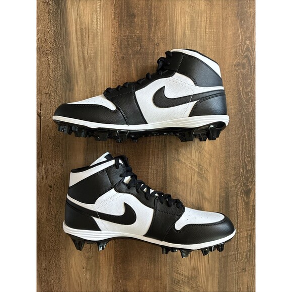 Nike Air Jordan 1 Mid TD Men Size 15 Panda White Black Football Cleat FJ6805-100 main image 3